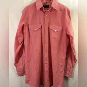 White Horse Pearl Snap Red/White Checked Western Long Sleeve Shirt Size Large